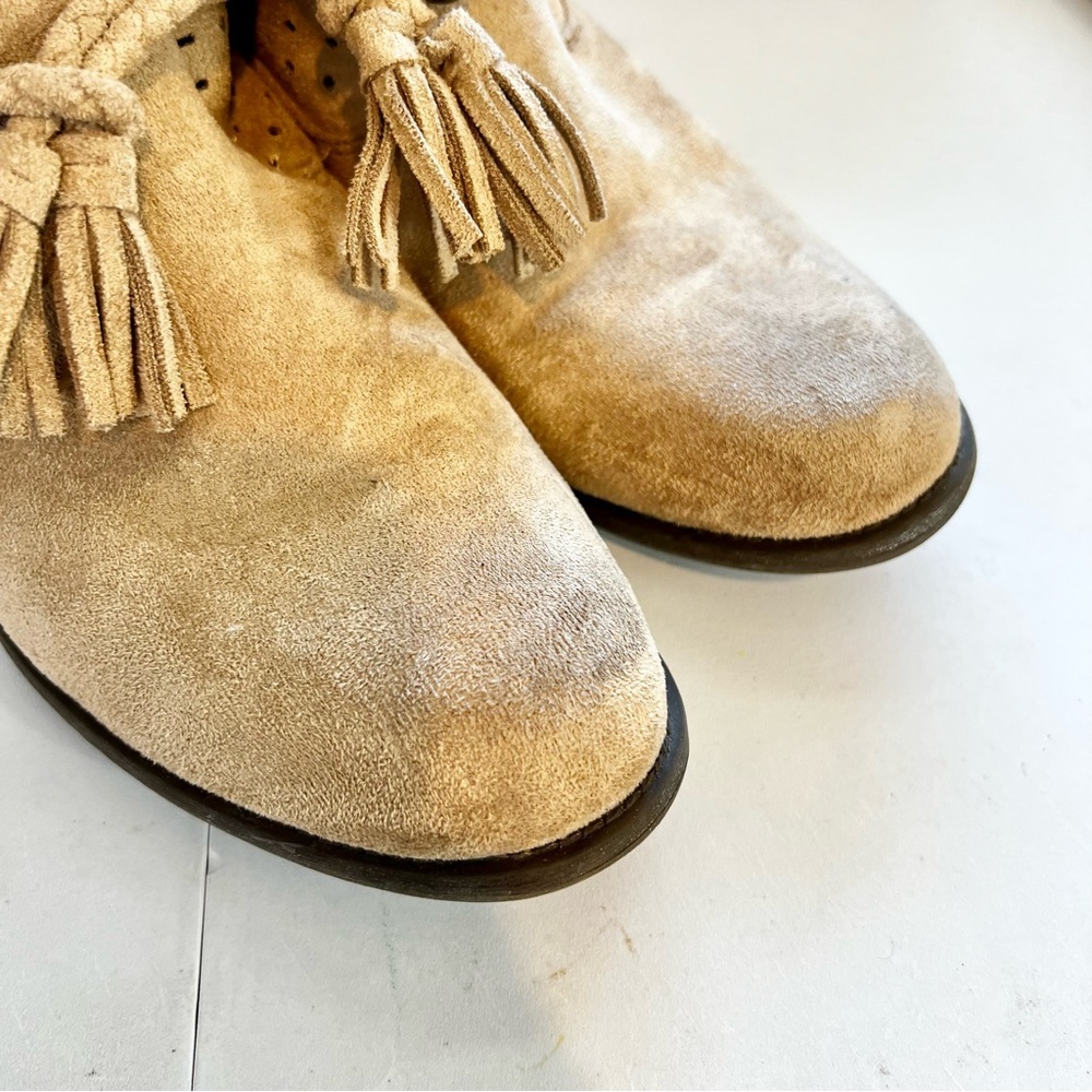 Billabong Beige Suede Ankle Boots with Tassels - Picture 8 of 12
